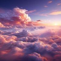 Beautiful Nature Background of Clouds in the Sky with Outdoor Concept AI Generative photo