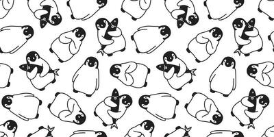 penguin Seamless pattern vector fish salmon cartoon repeat wallpaper tile background scarf isolated illustration doodle white