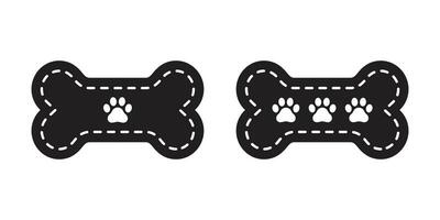 Dog bone icon vector paw footprint logo symbol sign french bulldog pet cartoon illustration black
