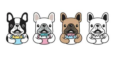 dog vector french bulldog icon cartoon character puppy ice cream logo illustration doodle