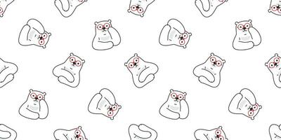 Bear seamless pattern polar bear vector glasses cartoon scarf isolated repeat background tile wallpaper doodle illustration