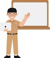 Male Teacher Presenting Lesson Illustration vector