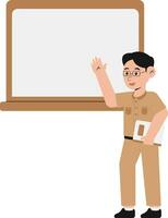 masculino profesor diciendo saludo ilustración vector