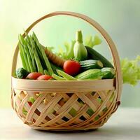 basket and some vegetables AI generated image photo