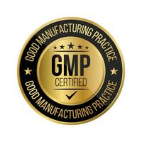 gmp certificado insignia, bueno fabricación práctica certificado estampilla, gmp aprobado etiqueta, embalaje diseño elementos, suplemento, gmp calidad control, médico y salud diseño elemento vector ilustración