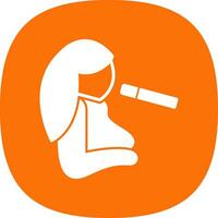 Girl Smoking Vector Icon Design