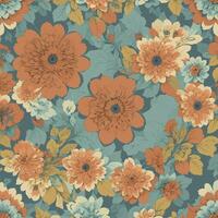 Colorful floral print background. Flat abstract colorful flower pint pattern. Seamless floral pattern with bright colorful flowers pattern. Colorful flower texture background. photo