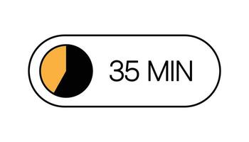 35 Minutes Timer Icon, Modern Minimal Design. Isolated Vector