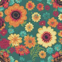 Colorful floral print background. Flat abstract colorful flower pint pattern. Seamless floral pattern with bright colorful flowers pattern. Colorful flower texture background. photo