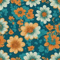 Colorful floral print background. Flat abstract colorful flower pint pattern. Seamless floral pattern with bright colorful flowers pattern. Colorful flower texture background. photo