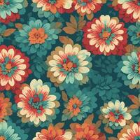 Colorful floral print background. Flat abstract colorful flower pint pattern. Seamless floral pattern with bright colorful flowers pattern. Colorful flower texture background. photo