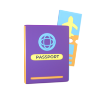 3D icon passport rendered isolated on the transparent background png