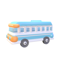 3D icon tour bus rendered isolated on the transparent background png