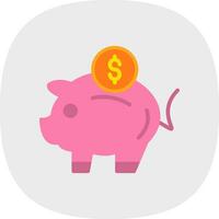 Piggy Bank Vector Icon Design