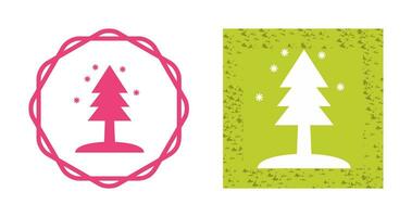 árbol en el icono de vector de nieve