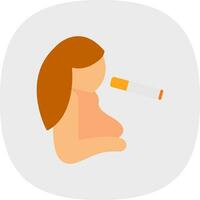 Girl Smoking Vector Icon Design