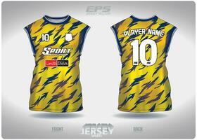 EPS jersey sports shirt vector.Blue yellow stripes in polka dots pattern design, illustration, textile background for sleeveless shirt sports t-shirt, football jersey sleeveless shirt vector