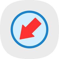 Down Left Arrow Vector Icon Design