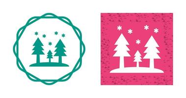 Snowing in trees Vector Icon