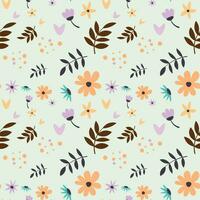 Abstract flat hand draw floral pattern background. Vector. vector