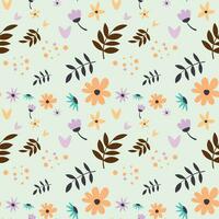 Abstract flat hand draw floral pattern background. Vector. vector