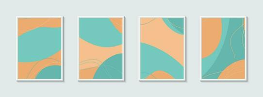 Minimalist abstract hand drawn set background. vector