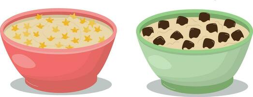 Star corn flakes, corn pads, ready-made breakfast, breakfast for kids vector