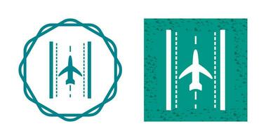 Plane on Runway Vector Icon