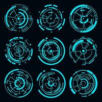 Vector technology Hi-tech element. Sci-fi HUD futuristic frame technology circle.