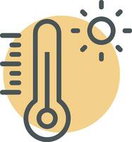 termómetro medicina icono símbolo imagen vector. ilustración de el temperatura frío y caliente medida herramienta diseño imagen.eps 10 vector