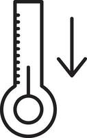 termómetro medicina icono símbolo imagen vector. ilustración de el temperatura frío y caliente medida herramienta diseño imagen.eps 10 vector