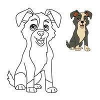 Puppy. Little dog coloring page. Dog coloring book for children education. Vector illustration.