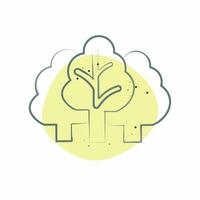 Icon Vegetation. related to Climate Change symbol. Color Spot Style. simple design editable. simple illustration vector