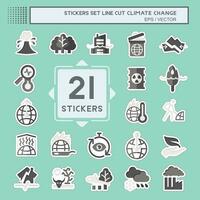 Sticker line cut Set Climate Change. related to Science symbol. simple design editable. simple illustration vector