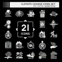 Icon Set Climate Change. related to Science symbol. glossy style. simple design editable. simple illustration vector