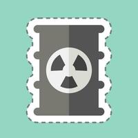 Sticker line cut Nuclear Pollution. related to Climate Change symbol. simple design editable. simple illustration vector