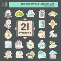 Sticker Set Climate Change. related to Science symbol. simple design editable. simple illustration vector