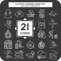 Icon Set Climate Change. related to Science symbol. chalk Style. simple design editable. simple illustration vector