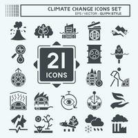 Icon Set Climate Change. related to Science symbol. glyph style. simple design editable. simple illustration vector