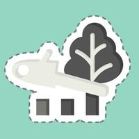 Sticker line cut Deforestation. related to Climate Change symbol. simple design editable. simple illustration vector