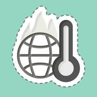 Sticker line cut Increasing Temperature. related to Climate Change symbol. simple design editable. simple illustration vector
