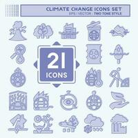 Icon Set Climate Change. related to Science symbol. two tone style. simple design editable. simple illustration vector