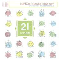 Icon Set Climate Change. related to Science symbol. Color Spot Style. simple design editable. simple illustration vector