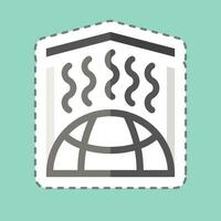 Sticker line cut Greenhouse Effect. related to Climate Change symbol. simple design editable. simple illustration vector