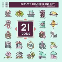 Icon Set Climate Change. related to Science symbol. MBE style. simple design editable. simple illustration vector