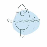 Icon Melting Ice. related to Climate Change symbol. Color Spot Style. simple design editable. simple illustration vector