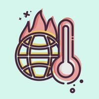 Icon Increasing Temperature. related to Climate Change symbol. MBE style. simple design editable. simple illustration vector