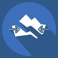 Icon Plate Tectonics. related to Climate Change symbol. long shadow style. simple design editable. simple illustration vector