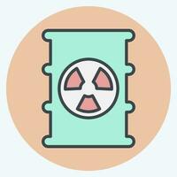 Icon Nuclear Pollution. related to Climate Change symbol. color mate style. simple design editable. simple illustration vector