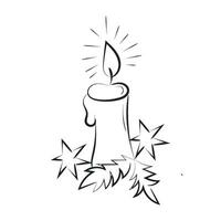 Christmas Candle Holy Light. Advent Wreath for print or use as poster, card, flyer or T Shirt vector